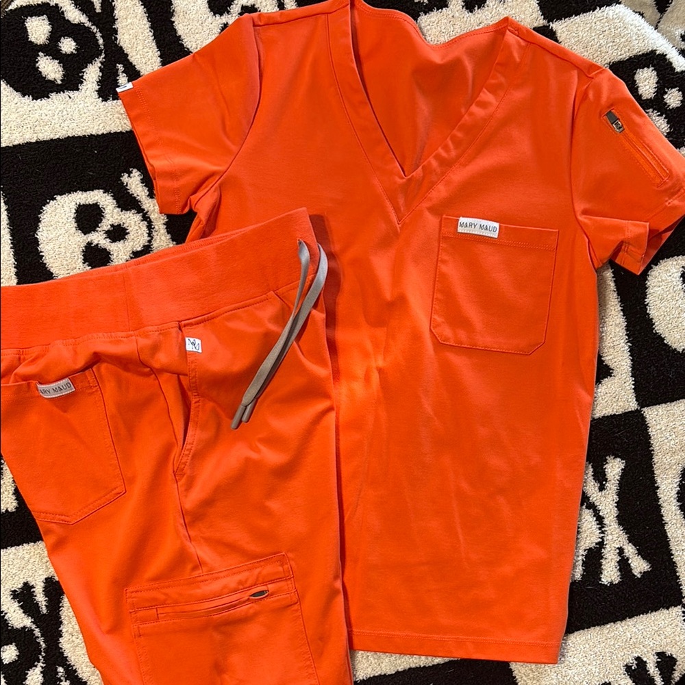 Women's Orange Scrub Set